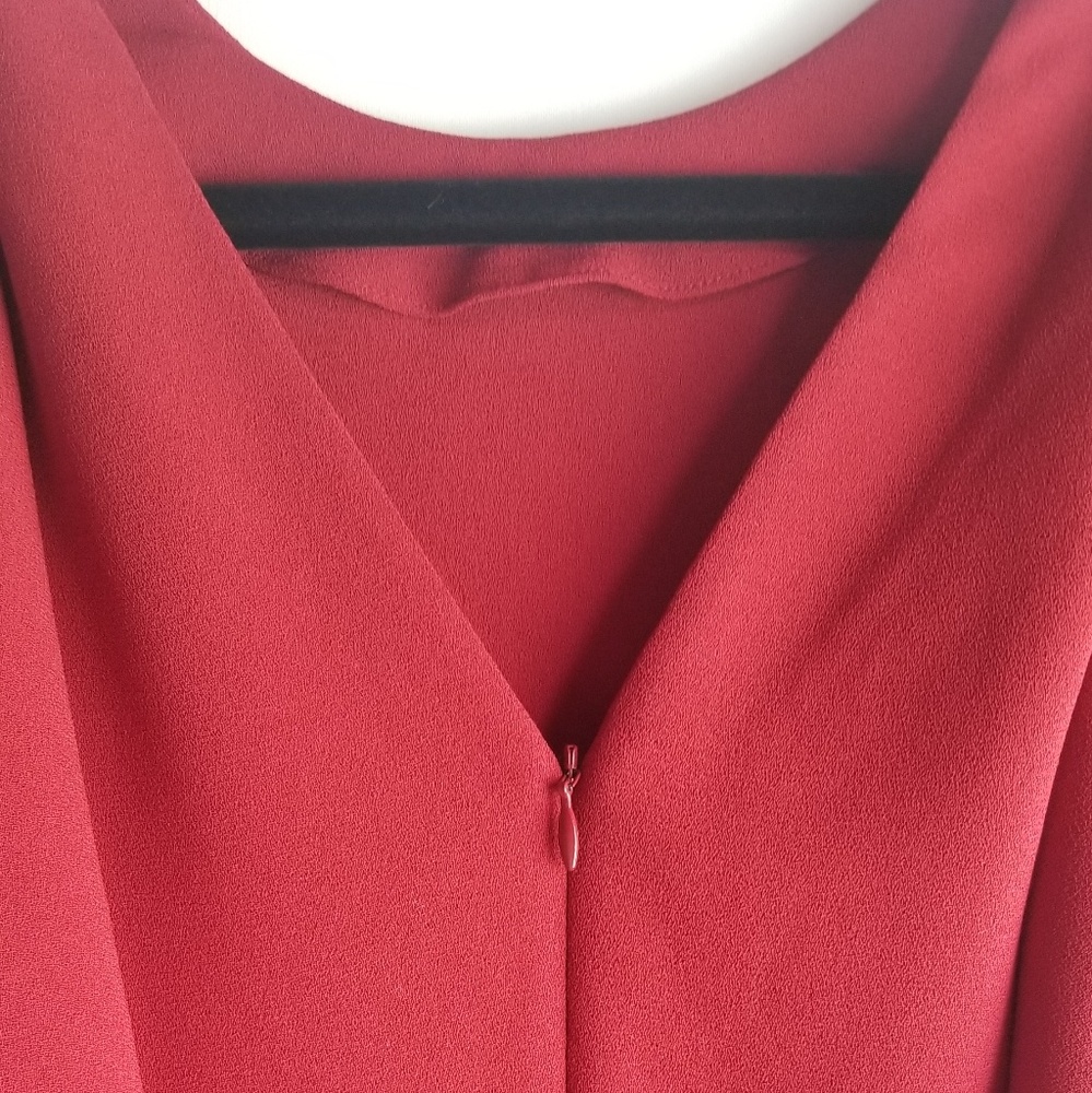 ZARA Woman Red Ruffle Sleeve Top - Picture 3 of 8
